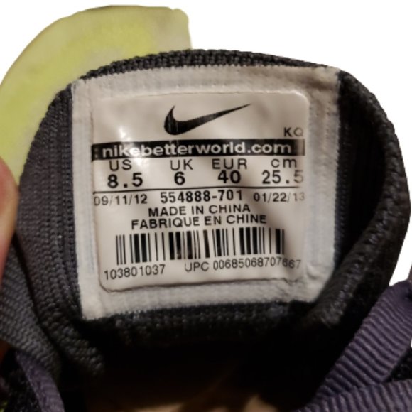 Nike Flyknit One Running Shoes Sneakers Volt Green / Gray Women's 8.5 Pre-owned - Picture 9 of 11